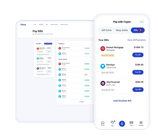 Crypto bill payment